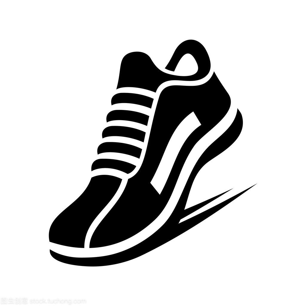 跑步鞋图标。矢量